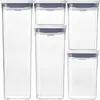 Image de OXO Promo GG Pop Container Set, 5pcs, 2.1L, 1.6L, 2x 1L, 0.4L, Boîte de conservation, Transparent