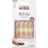 Image de KISS, Nail art + faux ongles, Adhesive nails Salon Acrylic French Color - Hype 28 pcs (Colle à ongles, Hype Light Neon Yellow, taille moyenne)