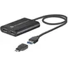 Image de Sonnet Double adaptateur DisplayPort 4K 60Hz pour M1 Thunderbolt Macs *Nouveau (USB-A, USB-C, 30 cm), Adaptateur données + vidéo, Noir