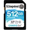 Image de Kingston Canvas Go! Carte SDXC (512 Go, SDXC, U3, UHS-I), Carte mémoire, Bleu, Noir, Blanc