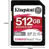 Image de Kingston Canvas React Plus V60 (512 Go, SDXC, U3, UHS-II), Carte mémoire, Noir