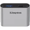 Image de Kingston Lecteur de cartes USB-C & USB-A miniHub USB3.2 Gen1 détail (USB-C, 2 ports), Station d’accueil + hub USB, Argent
