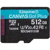 Image de Kingston Canvas Go! Plus (512 Go, microSDXC, U3, UHS-I), Carte mémoire, Noir