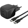 Image de Belkin Chargeur Mural Usb-c Usb-c 45w Pd Pps + Usb-c Kabel Wca013kq1mbk-b6