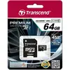 Image de Transcend microSDXC Premium 400x UHS-I (64 Go, microSDXC, U1, UHS-I), Carte mémoire, Noir