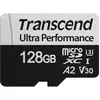Image de Transcend microSDXC, UHS-I, U3 /s lecture, /s écriture (128 Go, microSDXC, U3, UHS-I), Carte mémoire, Noir, Gris