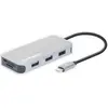 Image de Manhattan Station d'accueil USB-C 8 en 1 avec Power Delivery (USB-C, 8 ports), Station d’accueil + hub USB, Argent