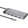 Image de Manhattan USB-C Hub (USB-C, 10 ports), Station d’accueil + hub USB, Gris