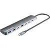 Image de Manhattan 7-Port 10G/5G USB-C / USB-A Hub 4+3 mit Power Delivery (USB-C, 7 ports), Station d’accueil + hub USB, Gris