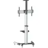 Image de Manhattan Support TV multimédia universel sur roulettes (Sol), Support de moniteur, Noir, Argent