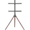 Image de Manhattan Support TV mobile avec pieds de trépied (32 kg, 45" - 65"), Pied TV, Noir, Marron