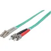 Image de Intellinet Câble de raccordement fibre optique LC/ST multimode OM3 Aqua (LSOH, CAT8.1, 1 m), Câble réseau