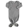 Image de Mushie Robe de Bébé Noeud Côtelé - Gris Mélangé