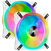Image de Corsair Casefan iCUE QL140 RGB PWM White Dual Fan Kit with Lighting Node CORE