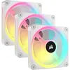 Image de Corsair Ventilateur iCUE LINK QX120 RGB 120 mm PWM (blanc, kit de démarrage) (120 mm, 3x), Ventilateur PC, Blanc
