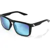 Image de 100%, Lunettes de sport, Lunettes Renshaw (Noir mat, Miroir multicouche bleu HiPer), Noir
