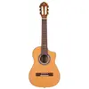 Image de Ortega Chitarra Acustica-Elettrica Requinto (Guitare acoustique, Chevalet : Noyer, Cou : Okoumé, Fond et éclisses : Sapele, Placage de la tête de lit : Noyer, Table d'harmonie : Cèdre Massar, Touche : Noyer), Guitare, Marron