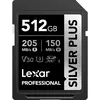 Image de Lexar Carte SDXC Silver Plus 512 GB (512 Go, SDXC, U3, UHS-I), Carte mémoire, Argent, Noir