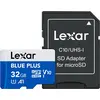 Image de Lexar MEMORY MICRO SDXC 32GB UHS-I/W/A LMSBLPL032G-BNANG (32 Go, microSDXC, U1, UHS-I), Carte mémoire, Bleu