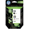 Image de HP, Cartouche d'impression, 21/22 Combo Pack - 2-Pack - Noir, Couleur (Cyan, Magenta, Jaune) (M, C, Y, CF)
