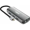Image de Urban Factory HUB 7 EN 1 : HUB USB-C AVEC 3 (USB-C, 7 ports), Station d’accueil + hub USB, Gris