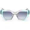 Image de Guess, Femmes, Lunettes de soleil, Geometric sunglasses shaded light blue