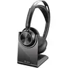 Image de HP Poly Voyager Focus 2 + adaptateur USB-C/A + station de chargement (Sans fil, USB-C, Les équipes Microsoft), Casque micro de bureau, Noir