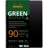 Image de Rhodia, Cahier + bloc-notes, Rhodiactive Greenbook petits carreaux 5/5, A4+ perf.4 trous, papier recyclé 90g FSC - Noir (A4+, Quadrillé, Couverture souple)