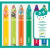 Image de Djeco, Écriture + dessin, 6 crayons de cire de différentes couleurs (6 x)