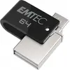Image de Emtec Double USB2.0 micro-USB T260 64 Go (64 Go, USB-A), Clé USB, Noir, Argent