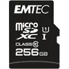 Image de Emtec MicroSDXC 256GB +Adaptateur CL10 EliteGold UHS-I 85MB/s Blister (256 Go, microSDXC, U1, UHS-I), Carte mémoire, Noir