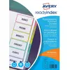 Image de Avery, Classeur : accessoires, Intercalaires Readyindex, PP, 6 touches, A4 polypropylène transparent, touches couleur assorties