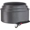 Image de Tefal L3969002, Set de poêles et de casseroles, Noir