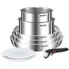 Image de Set 8 pièces Tefal Poêles et Casseroles avec 2 couvercles hermétiques et 1 poignée amovible L8968S04 Ingenio Emotion