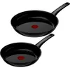 Image de Tefal Set de poêles + set de casseroles / poêle à frire Renew Black On 24cm + 28cm, Poêle + casserole, Noir