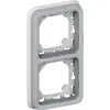 Image de Legrand, Accessoires Gamme d'interrupteurs, Plexo55 Cadre de recouvrement modulaire anti-humidité 2gang vertical anti-humidité en saillie gris
