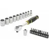 Image de Stanley, Clé à douille + douilles, Juego de trinquete 1/2" 120 dientes + puntas