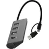 Image de T'nB HUB USB 3.0 - 3X USB-A + 1X USB-C (USB-A, USB-C, 4 ports), Station d'accueil + hub USB, Noir, Bleu
