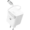 Image de T'nB Chargeur Secteur Gan 1x USB-C 65w Avec Câble (Blanc) (65 W, 1 portion), Chargeur USB, Blanc