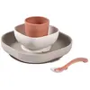 Image de Beaba, Vaisselle + couverts pour enfants, Silikon Geschirr-Set 4-tlg terrakotta