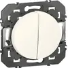 Image de Legrand poussoir double 6 A Dooxie, Bouton + interrupteur