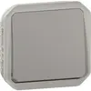 Image de Legrand PLEXO New insert, bouton poussoir, 10 A, bornes à fiches (SL), IP55 gris, 069540L, Bouton + interrupteur, Gris