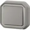 Image de Legrand PLEXO New Cache pour commutateur 1-fois en saillie pour locaux humides, bornes à fiches, IP55 gris, Bouton + interrupteur, Gris