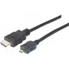 Image de Exertis Connect Câble Micro HDMI, haute vitesse avec Ethernet, plaqué or, HDMI mâle A / HDMI micro mâle D, 1,0 m de (1 m), Câble vidéo, Noir