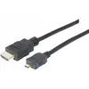 Image de Exertis Connect Câble micro HDMI, haute vitesse avec Ethernet, plaqué or, HDMI mâle A / HDMI micro mâle D (2 m), Câble vidéo, Noir
