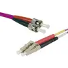 Image de Exertis Connect Câble patch FO Eco, 50/125 µm, fibre OM4, LC duplex mâle/ST duplex mâle, erika-violet, 2,0 m U (2 m), Câble réseau