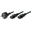 Image de Exertis Connect Câble de raccordement au réseau en Y, fiche Schuko droite vers 2x prise IEC, câble de raccordement (1.80 m), Câble d'alimentation, Noir