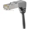 Image de Exertis Connect Câble patch S/FTP, Cat.6A, coudé des deux côtés, gris, 0,7 m les deux connecteurs coudés vers le bas (S/FTP, CAT6a, 0.70 m), Câble réseau