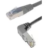 Image de Protect Expert Cordon RJ45 CAT 6A S/FTP coudé bas 1 côté gris - 1 m (S/FTP, CAT6, 1 m), Câble réseau