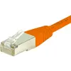 Image de Exertis Connect Câble de raccordement S/FTP, PiMF, CAT.6, orange, 0.15 m Câble de raccordement avec protection (S/FTP, CAT6, 0.15 m), Câble réseau